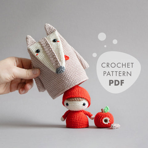 Crochet Pattern . Little Red Riding Hood . Matyoshka