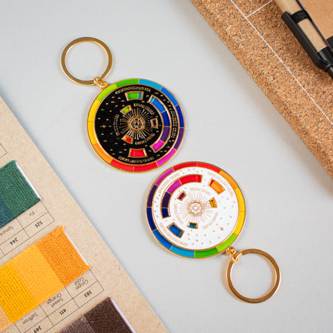 Spinning Color Wheel . Enamel Keychain