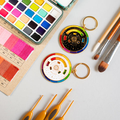 Spinning Color Wheel . Enamel Keychain