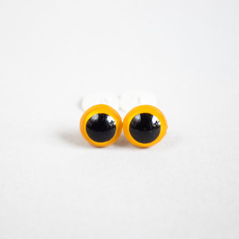 Safety Toy Eyes . Yellow . 14mm, 30mm