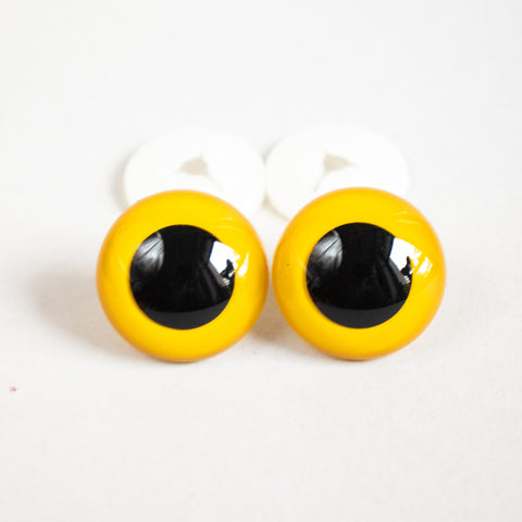 Safety Toy Eyes . Yellow . 14mm, 30mm