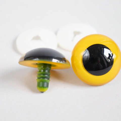 Safety Toy Eyes . Yellow . 14mm, 30mm