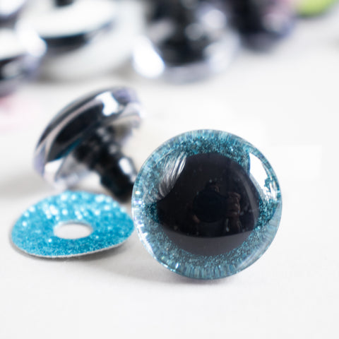 Sinker Safety Eyes . Sparkling 3D Glitter . Sizes 9-25mm