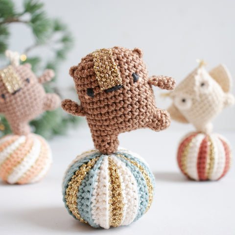 Amigurumi Crochet Pattern . Dancing Animals Christmas Ornaments