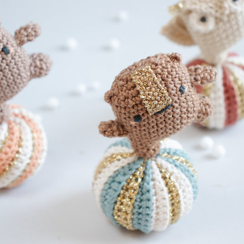 Amigurumi Crochet Pattern . Dancing Animals Christmas Ornaments