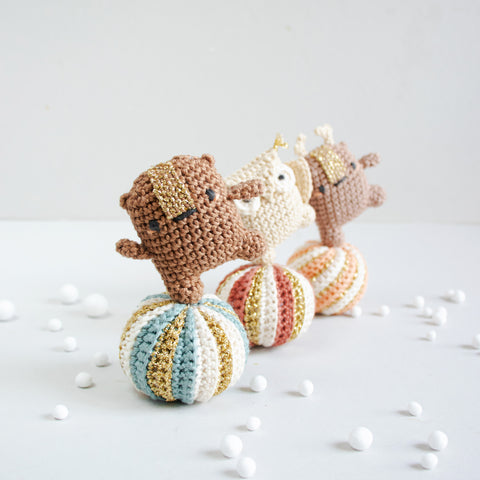 Amigurumi Crochet Pattern . Dancing Animals Christmas Ornaments