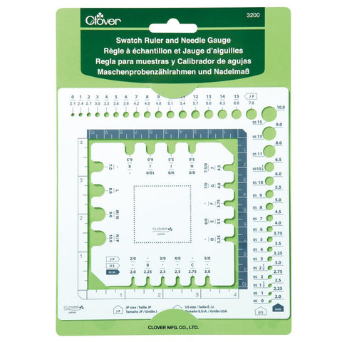 Clover Swatch Ruler and Needle Gauge