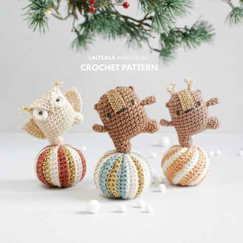 Amigurumi Crochet Pattern . Dancing Animals Christmas Ornaments