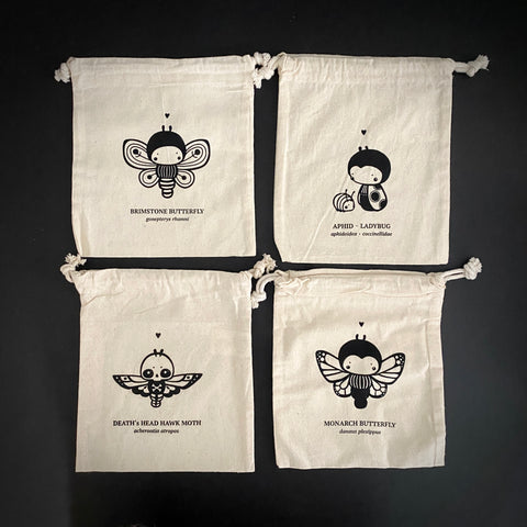Sac en Coton . Insectes et Papillons