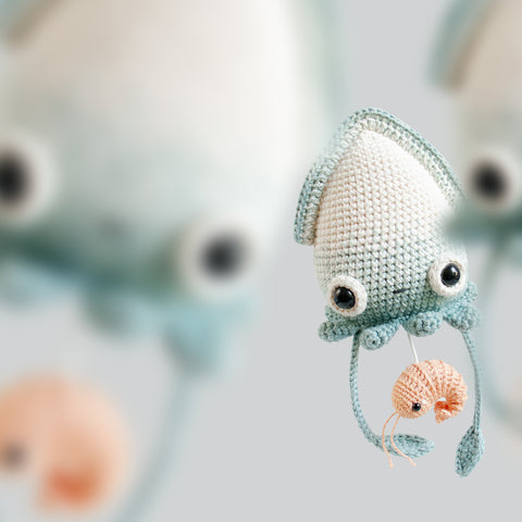 Crochet Pattern . Squid Seamus . Musical Toy