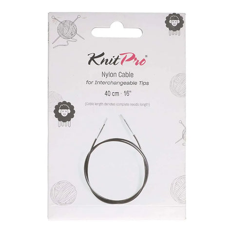 KnitPro Câble pour pointes d'aiguilles à tricoter . noir avec connecteurs argentés