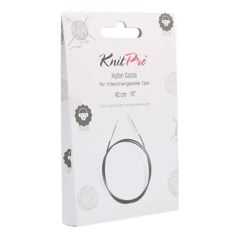 KnitPro Câble pour pointes d'aiguilles à tricoter . noir avec connecteurs argentés