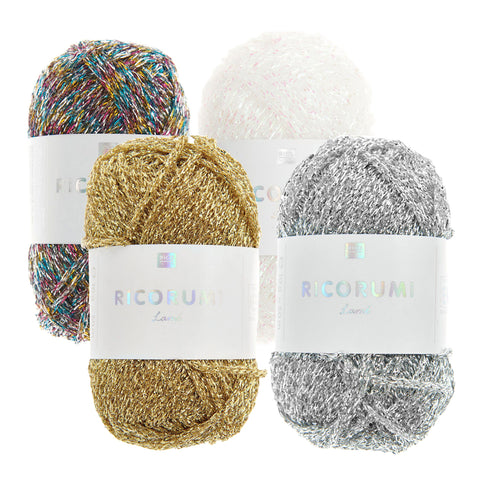 Ricorumi . Lamé - silver gold white multicolor