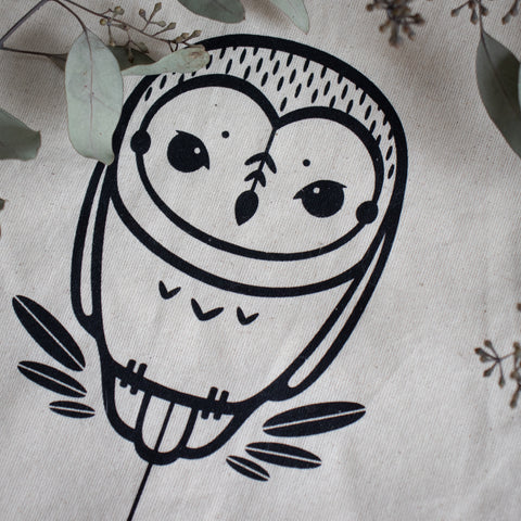 Cotton Bag . Barn Owl