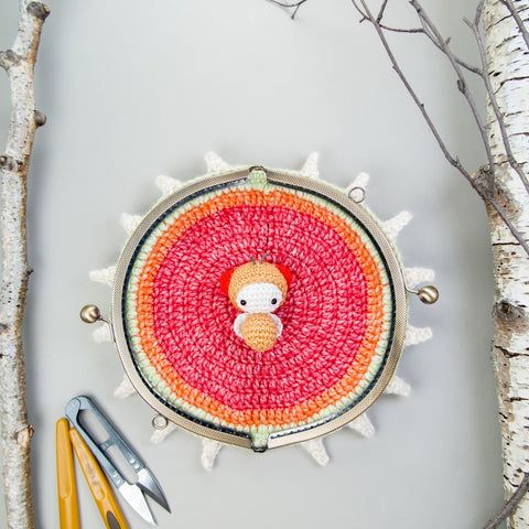 Crochet Kit . Venus Flytrap Purse & Fruit Fly Amigurumi