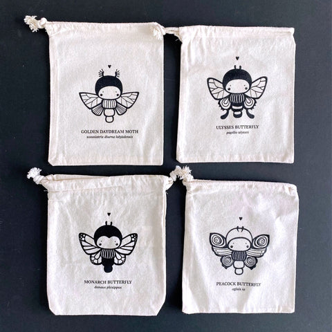 Cotton Bag . Bugs and Butterflies